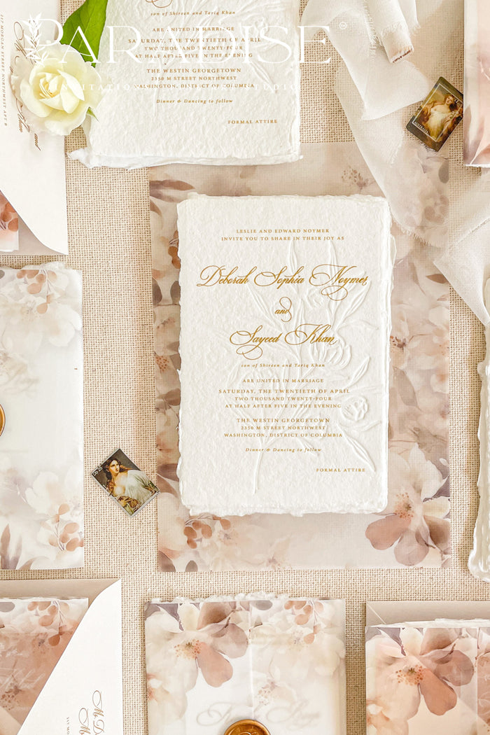 Lia Handmade Paper Wedding Invitation Sets