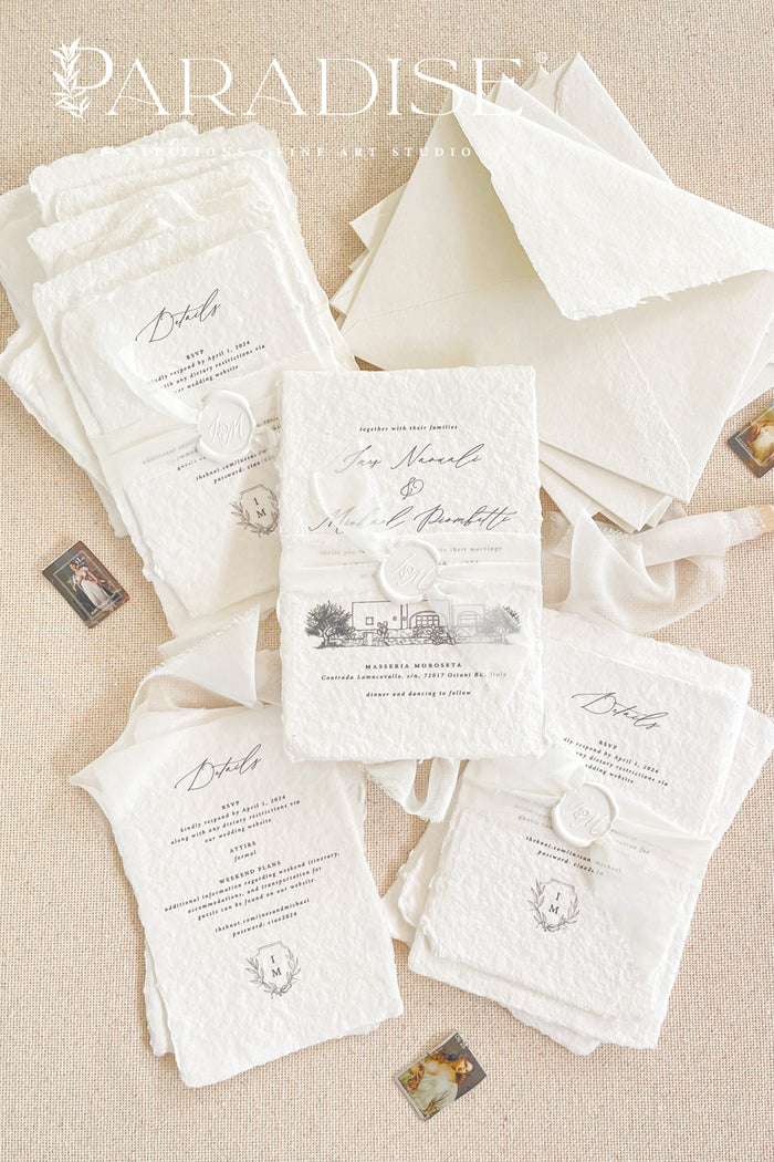Payton Handmade Paper Wedding Invitations