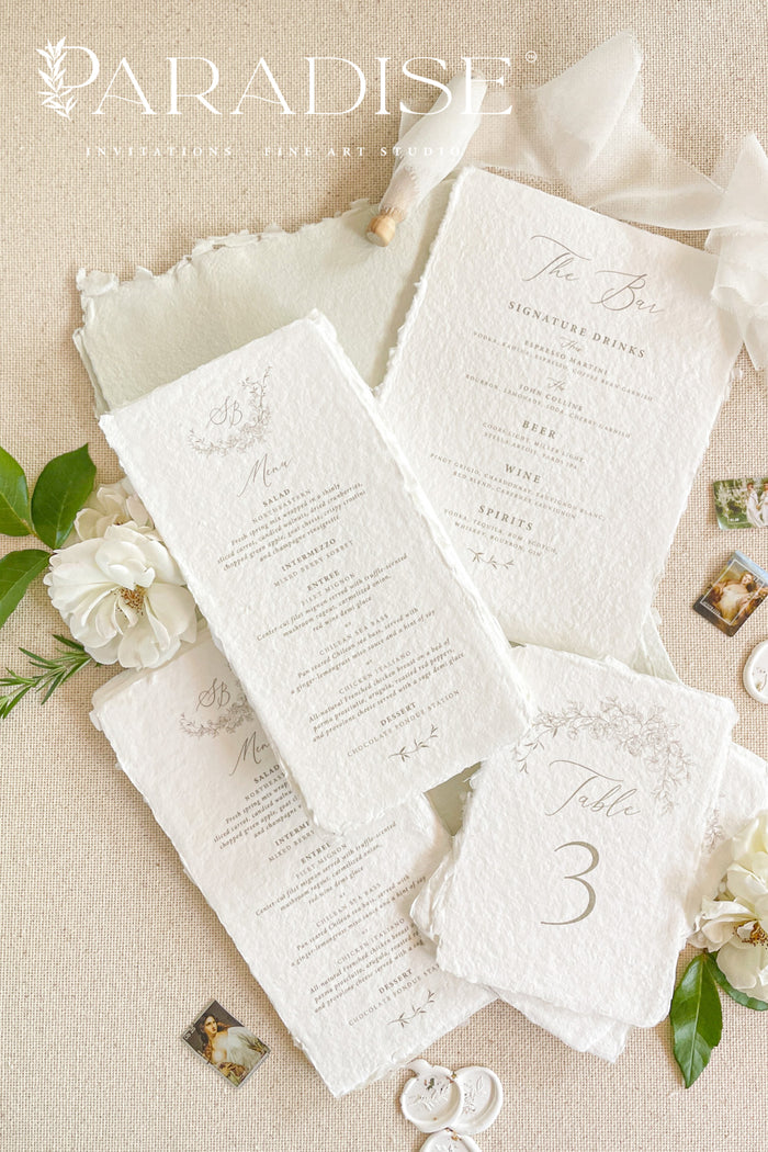 Alexis Handmade Paper Wedding Menus