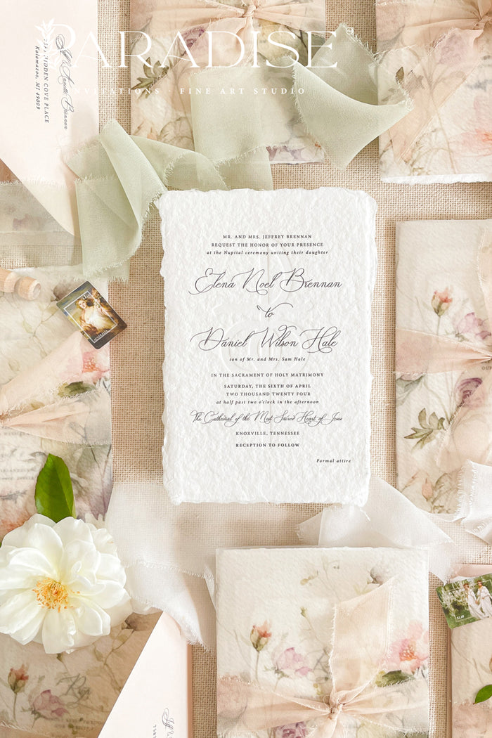 Naomi Handmade Paper Wedding Invitation Sets