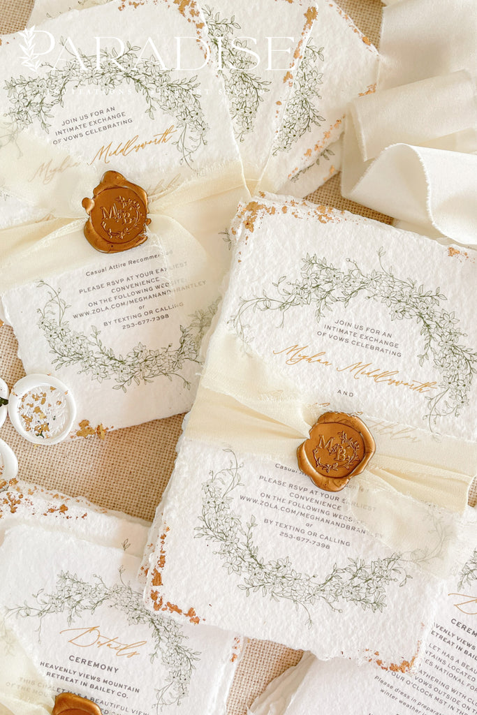 Alexandra Handmade Paper Wedding Invitation Sets