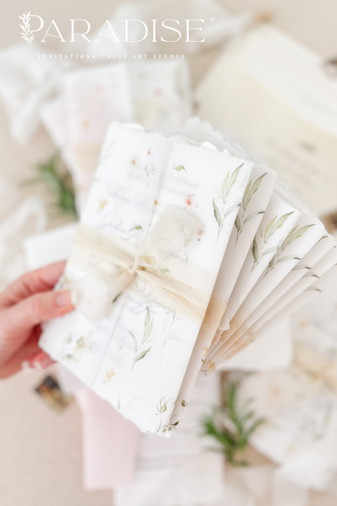 Ellie Handmade Paper Wedding Invitation Sets