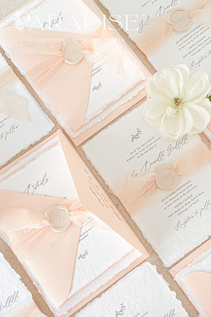 Everly Handmade Paper Wedding Invitation Sets