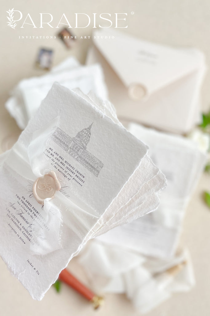 Cherine Handmade Paper Wedding Invitation Sets