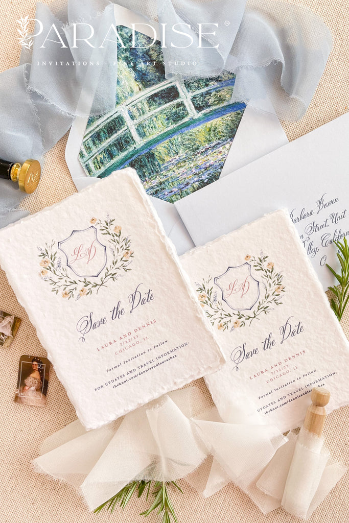Julienne Handmade Paper Save the Date Cards