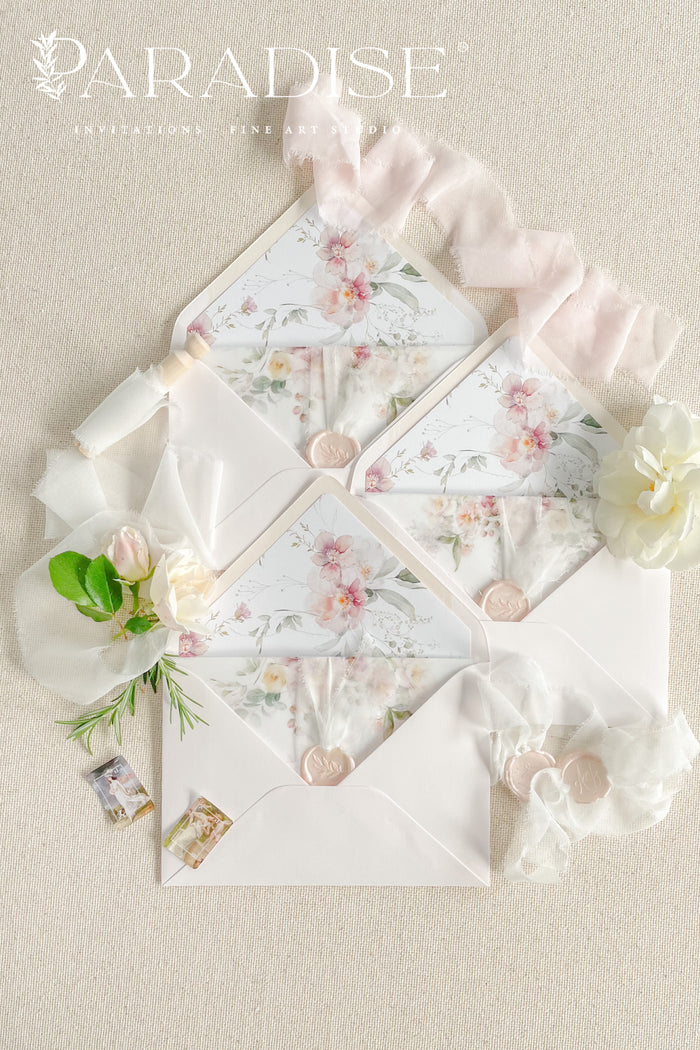 Nude Blush Envelopes and Watercolor Liners