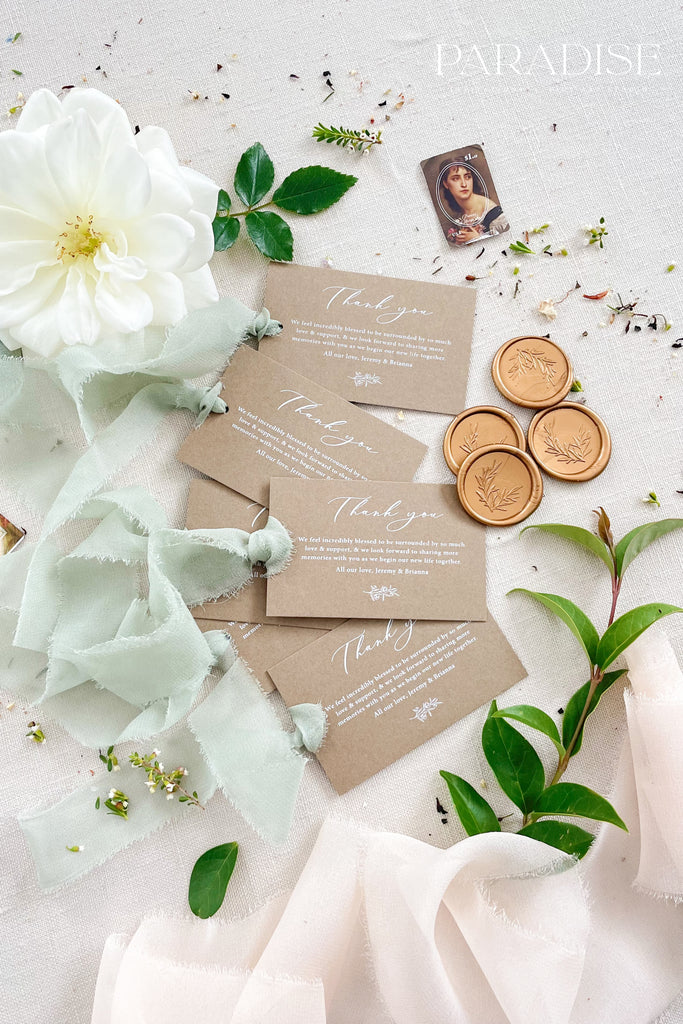 Camellia Walnut Paper Thank You Tags