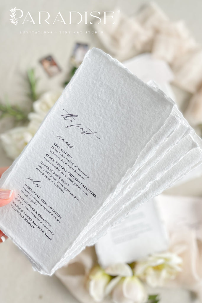 Floriane Handmade Paper Wedding Menus