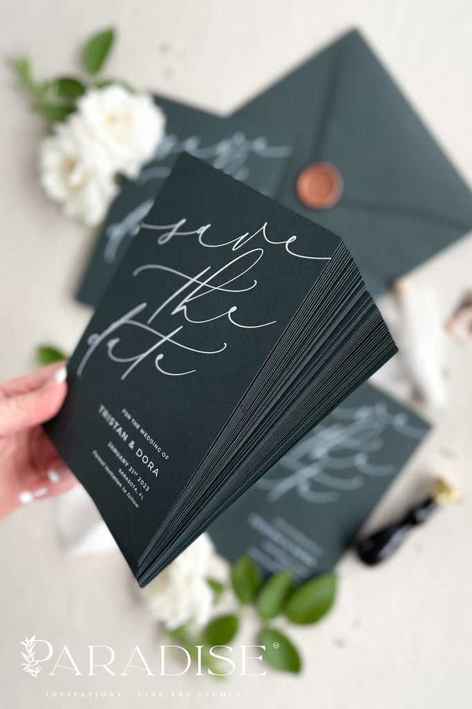 Adela Black and White Save the Date Cards
