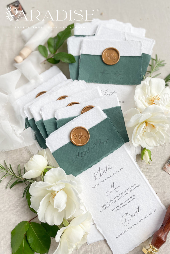Maelle Handmade Paper Wedding Menus