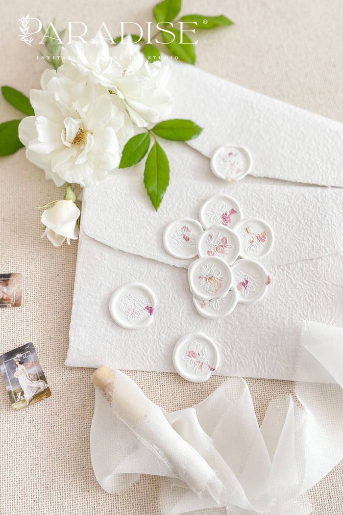 White Wax Seals and Dry Rose Petals