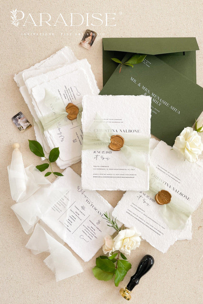 Jeanee Handmade Paper Wedding Invitation Sets