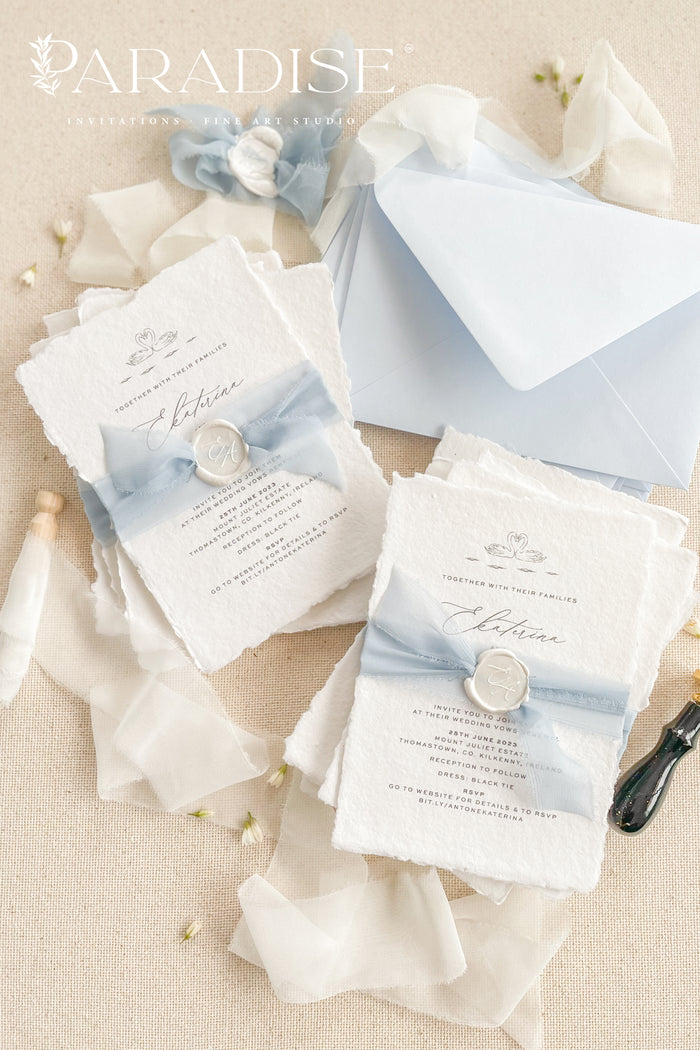Cerise Handmade Paper Wedding Invitation Sets