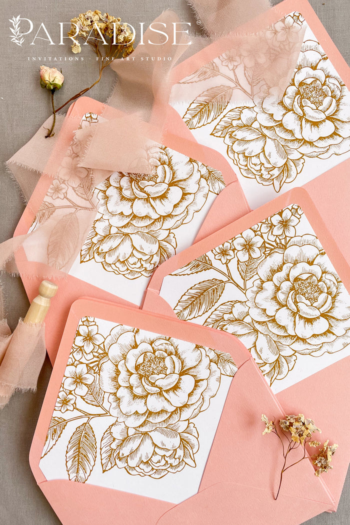 Dusty Pink Envelopes and Floral Liners