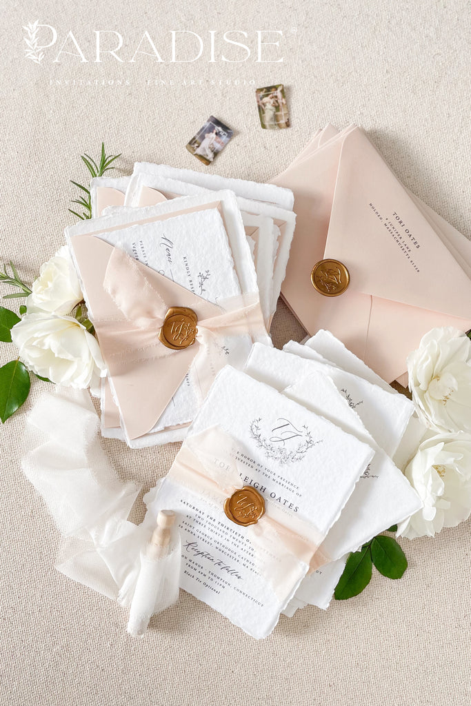 Angelica Handmade Paper Wedding Invitation Sets