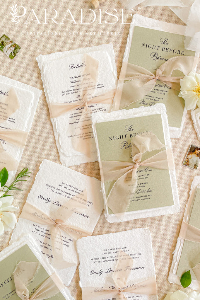 Love Handmade Paper Wedding Invitation Sets