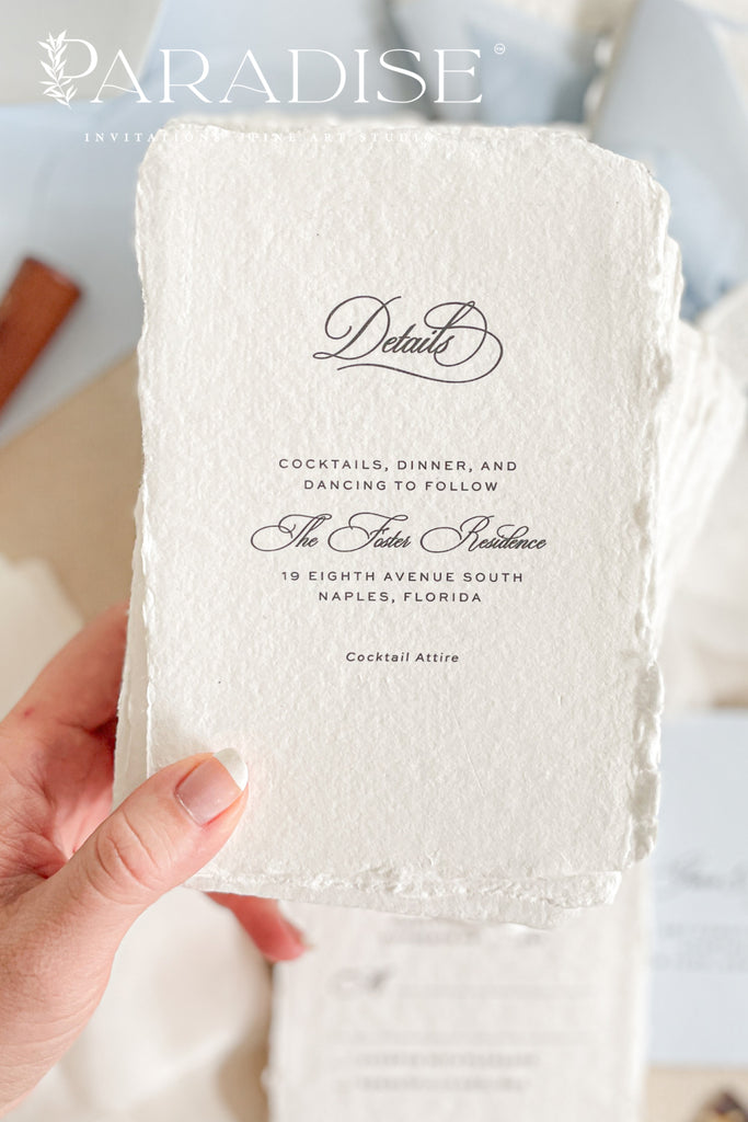 Elsie Handmade Paper Wedding Invitations