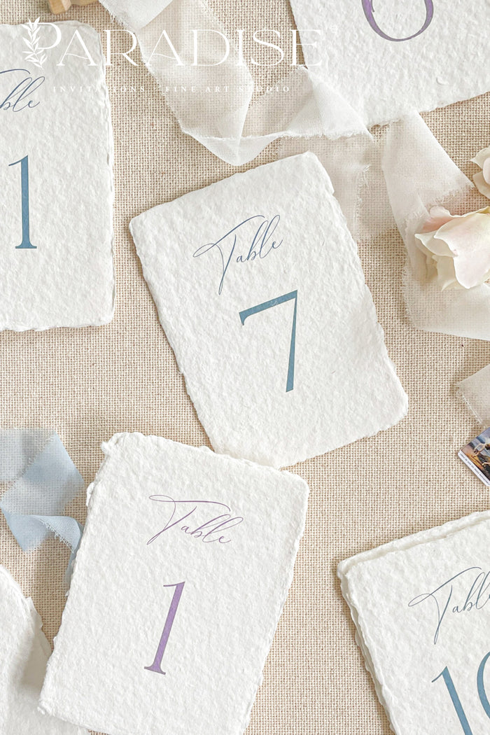 Elyse Handmade Paper Table Numbers