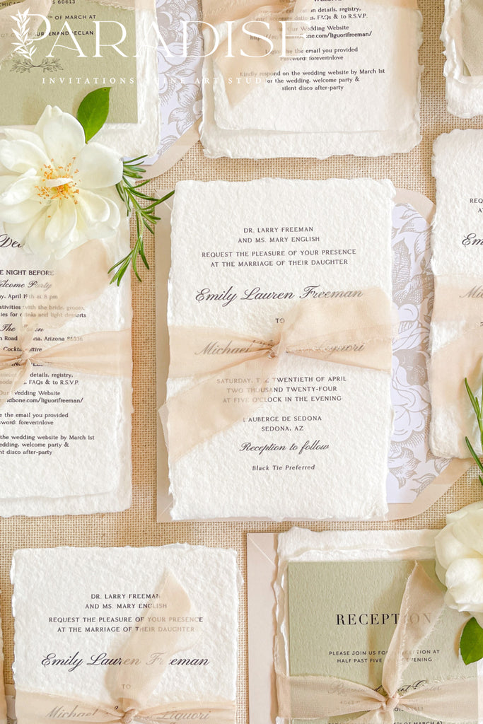 Love Handmade Paper Wedding Invitation Sets