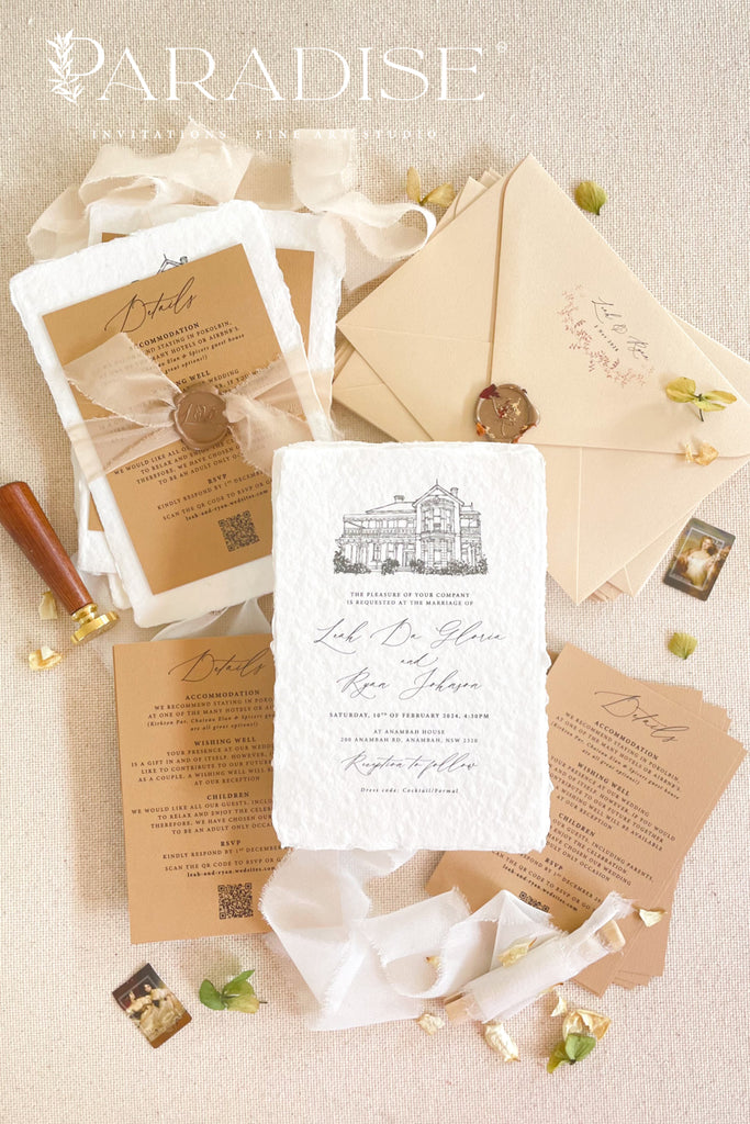 Kaylani Handmade Paper Wedding Invitation Sets