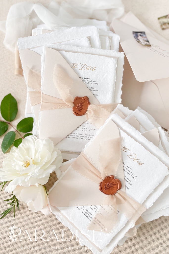 Bemadette Handmade Paper Wedding Invitation Sets