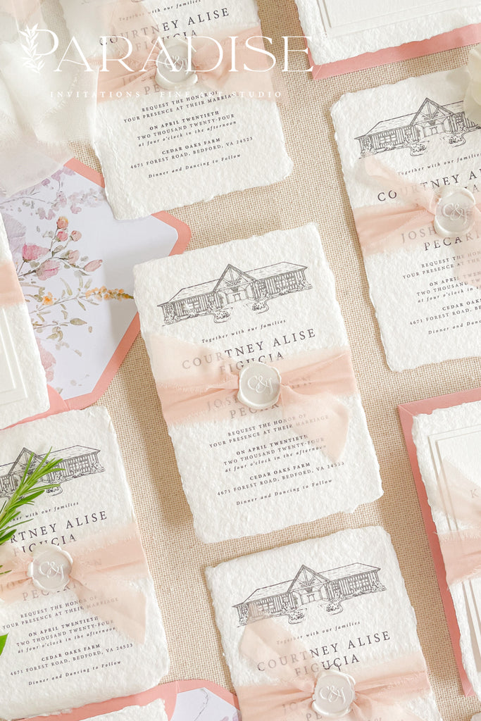 Mariana Handmade Paper Wedding Invitation Sets