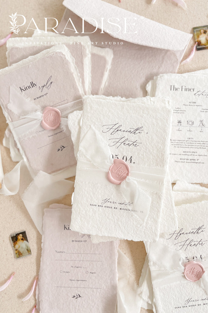Regina Handmade Paper Wedding Invitations