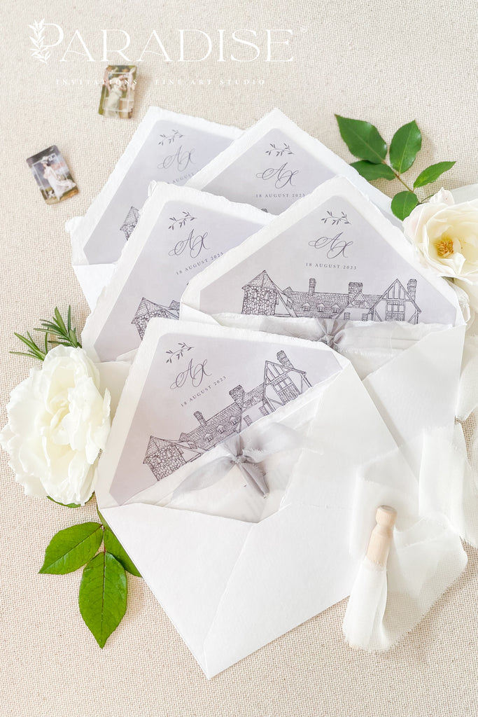 Capriana Handmade Paper Wedding Invitation Sets