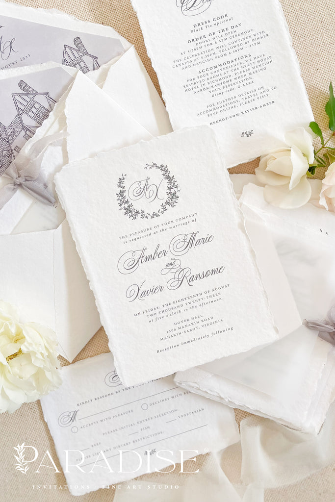 Capriana Handmade Paper Wedding Invitation Sets