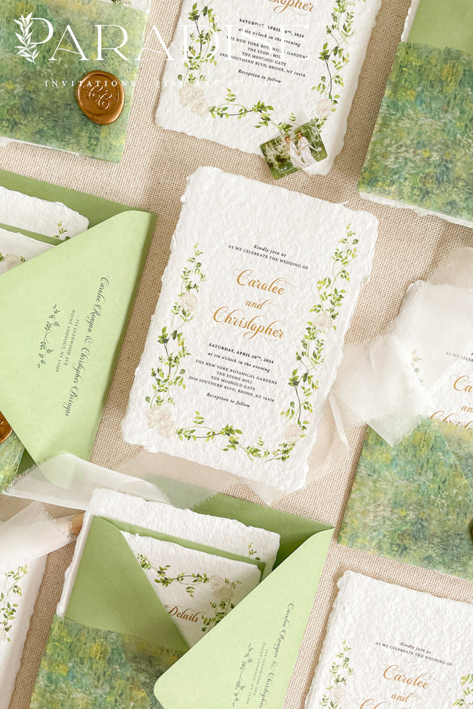 Melanie Handmade Paper Wedding Invitation Sets