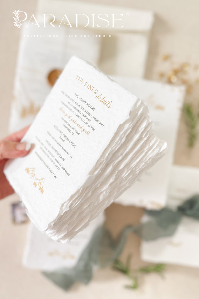 Daisy Handmade Paper Wedding Invitation Sets