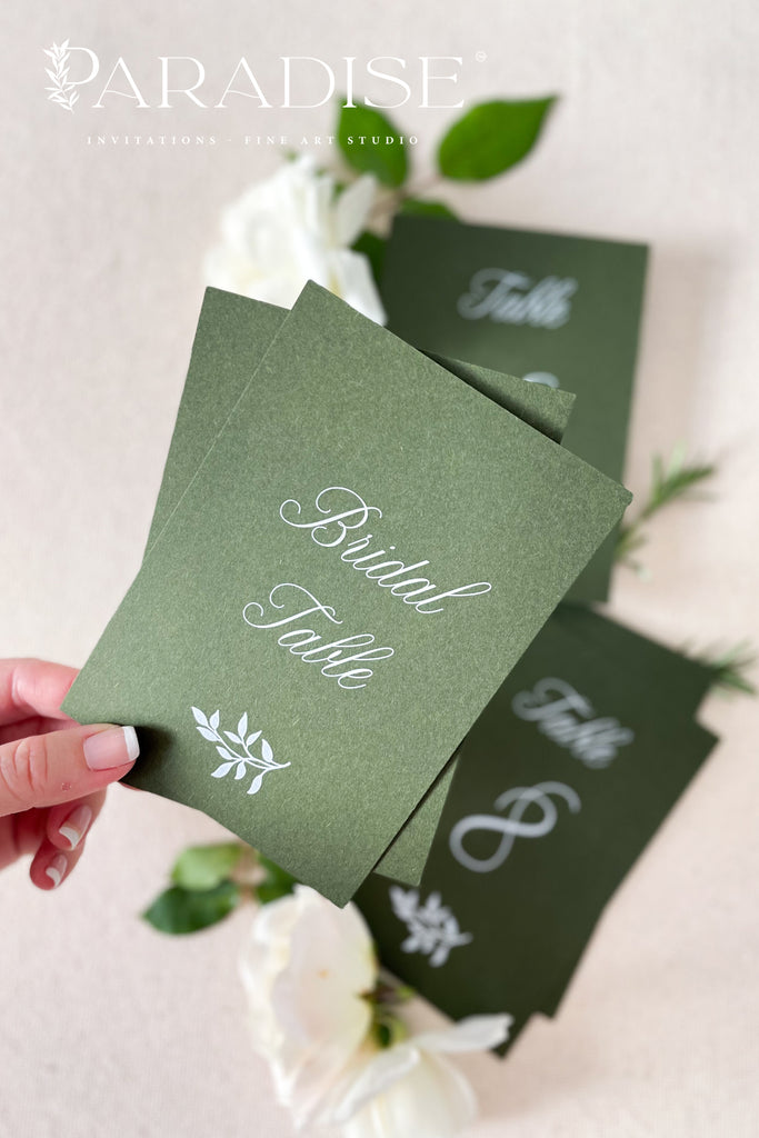 Luciana Forest Green Table Numbers