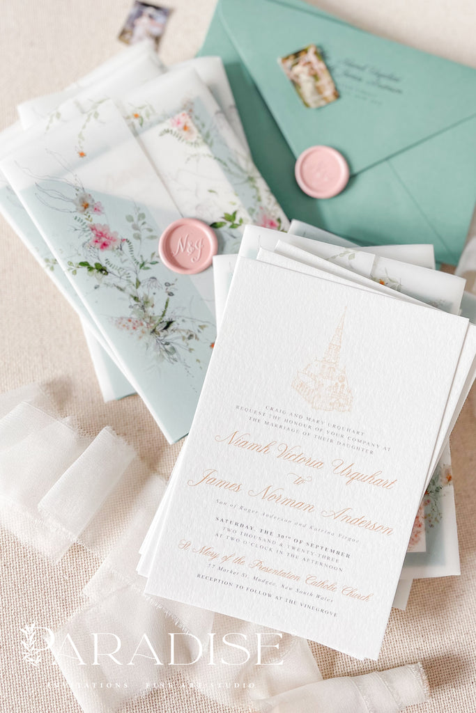 Cassandra Handmade Paper Wedding Invitation Sets
