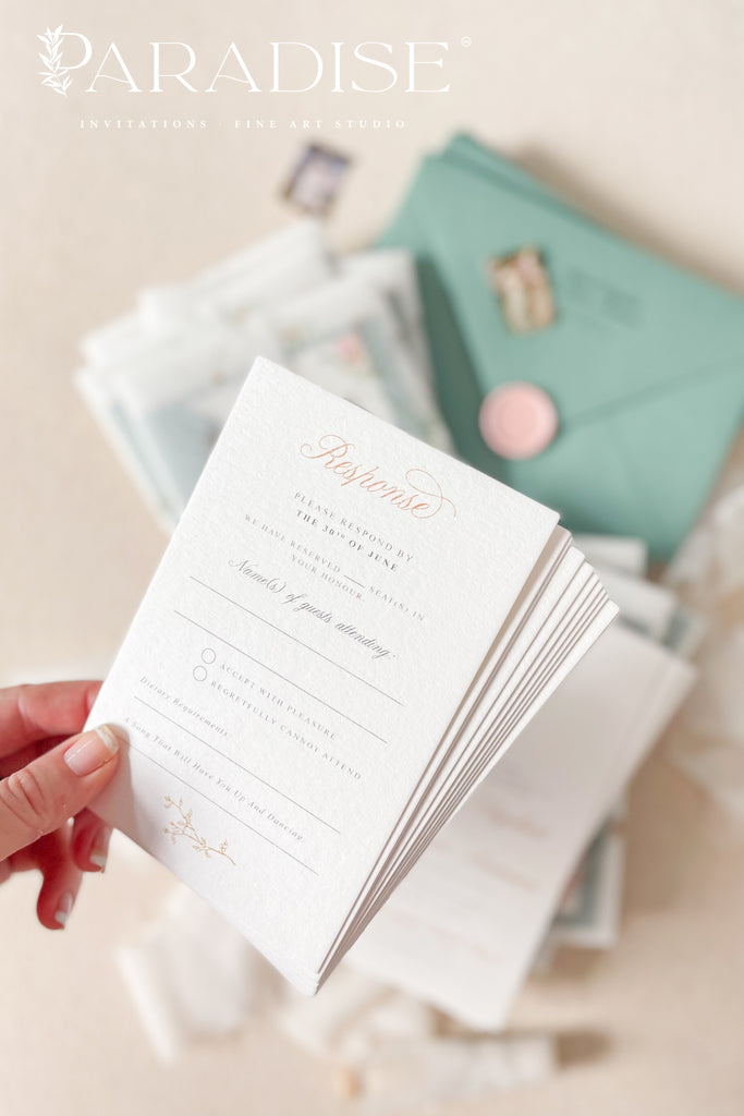 Cassandra Handmade Paper Wedding Invitation Sets