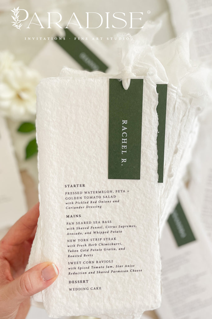 Ariyah Handmade Paper Wedding Menus