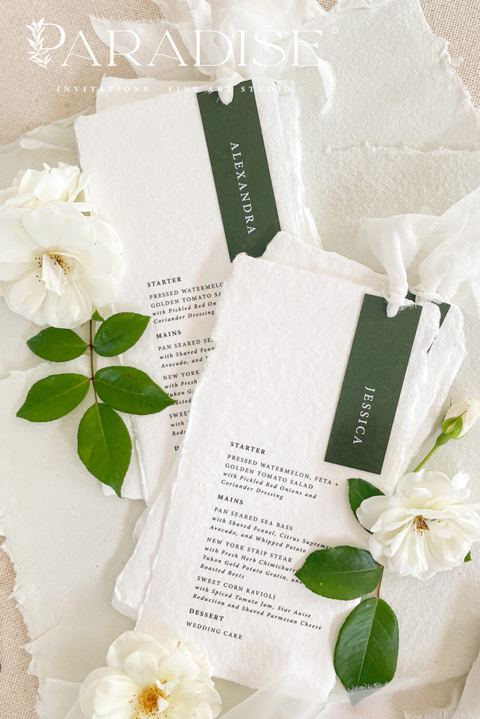 Ariyah Handmade Paper Wedding Menus