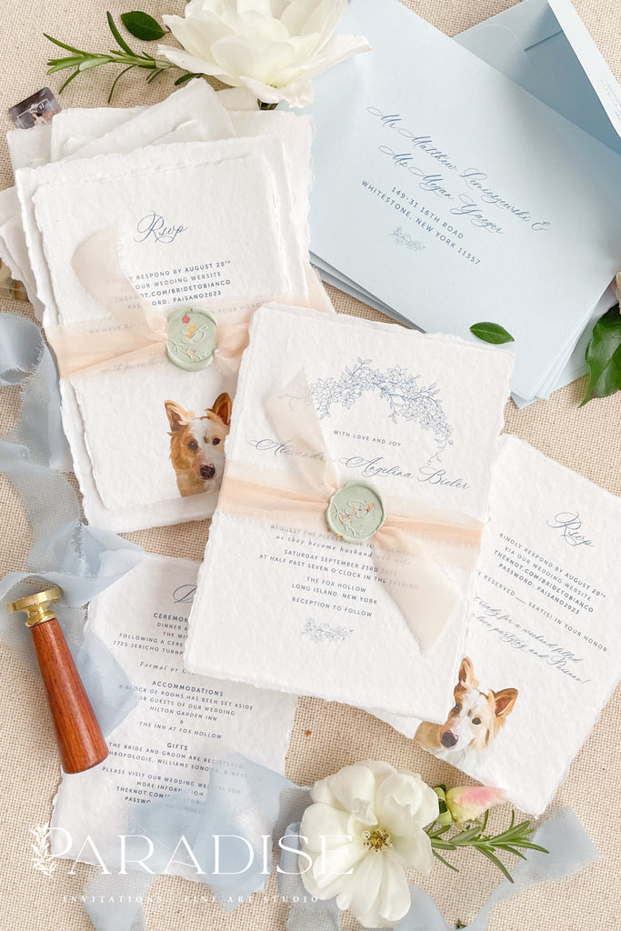 Elizabeth Handmade Paper Wedding Invitation Sets