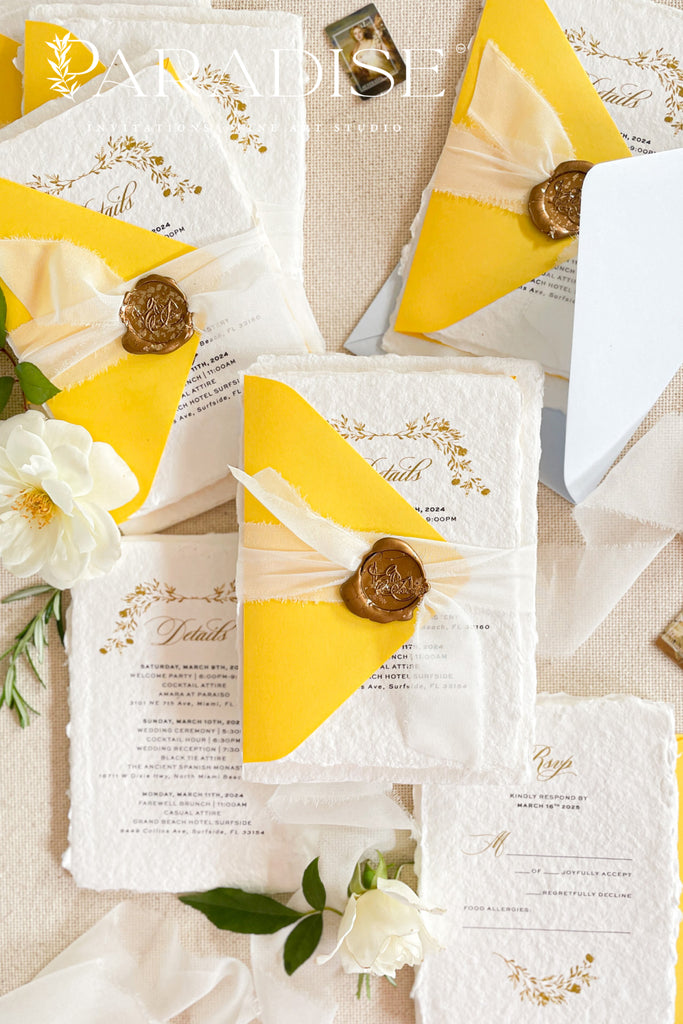 Rachel Handmade Paper Wedding Invitation Sets
