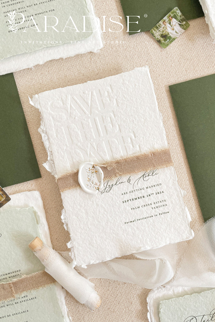 Mabel Handmade Paper Save the Date Cards