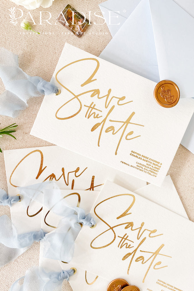 Brynlee Real Gold Foil Save the Date Cards