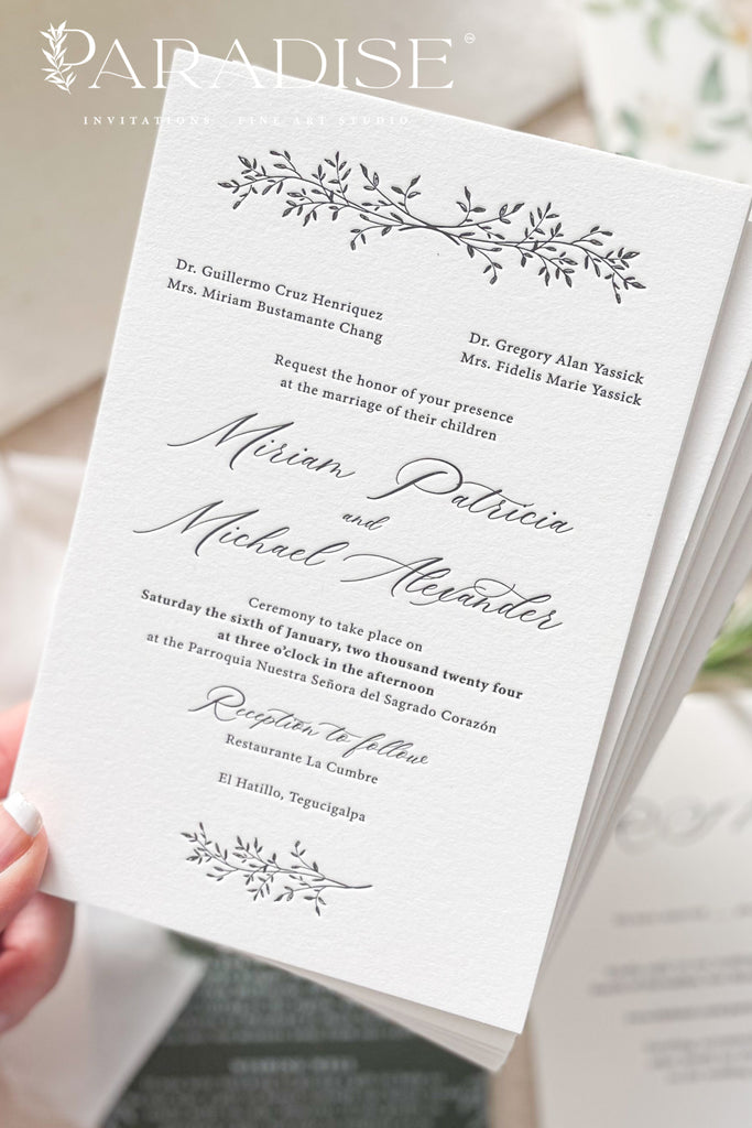 Adalyn Letterpress Wedding Invitations
