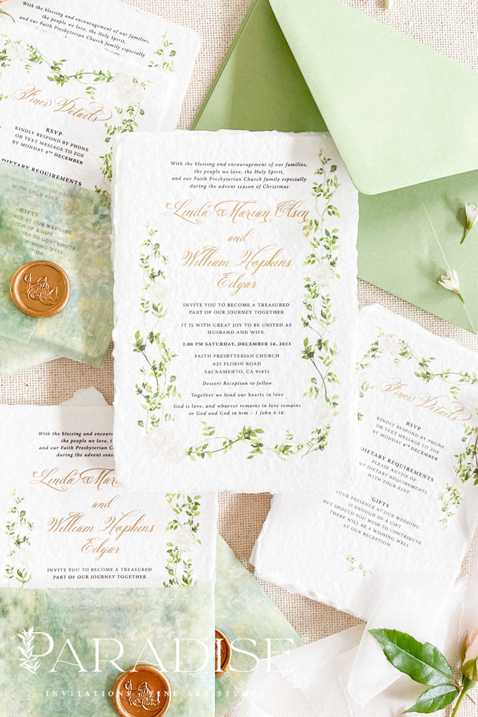 Emma Handmade Paper Wedding Invitation Sets