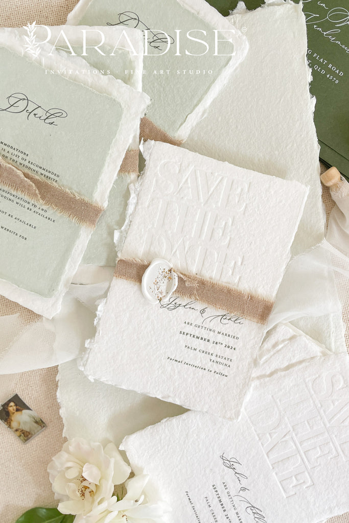 Mabel Handmade Paper Save the Date Cards