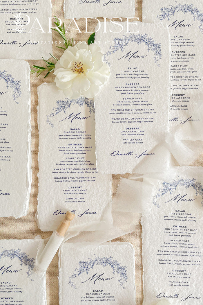 Leia Handmade Paper Wedding Menus