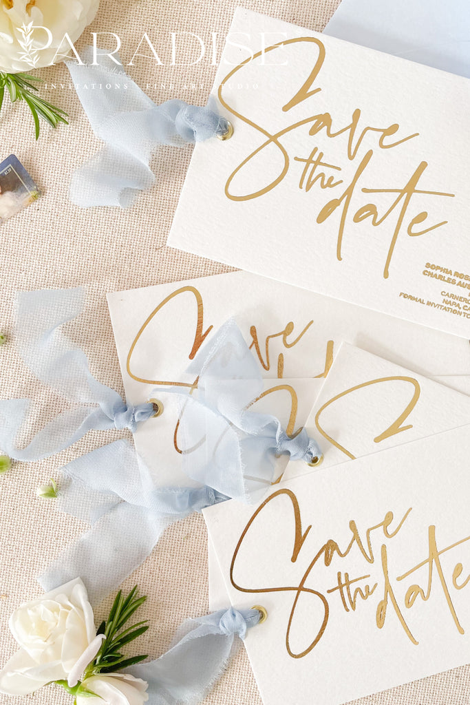 Brynlee Real Gold Foil Save the Date Cards