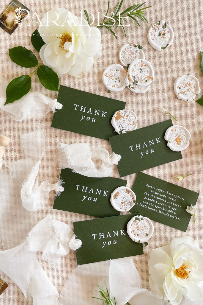 Nevaeh Forest Green Thank You Tags