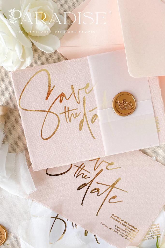 Amira Real Gold Foil Save the Date Cards