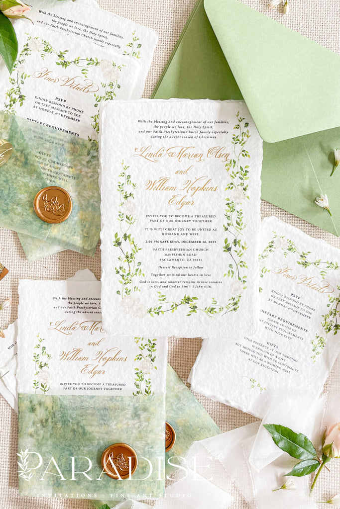 Emma Handmade Paper Wedding Invitation Sets