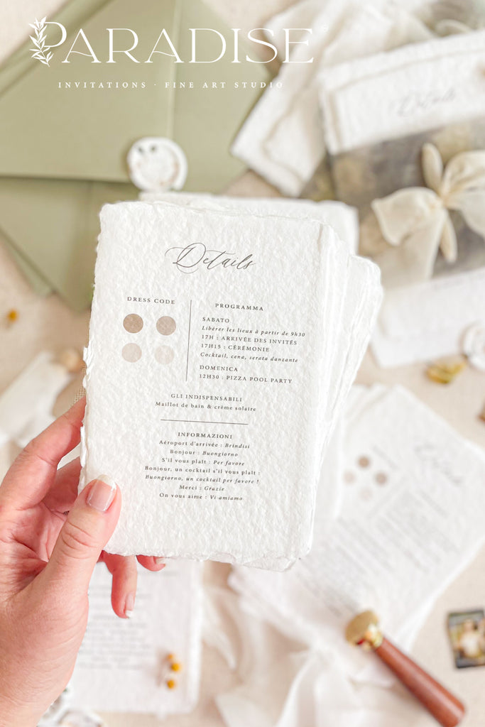 Emiliana Handmade Paper Wedding Invitation Sets