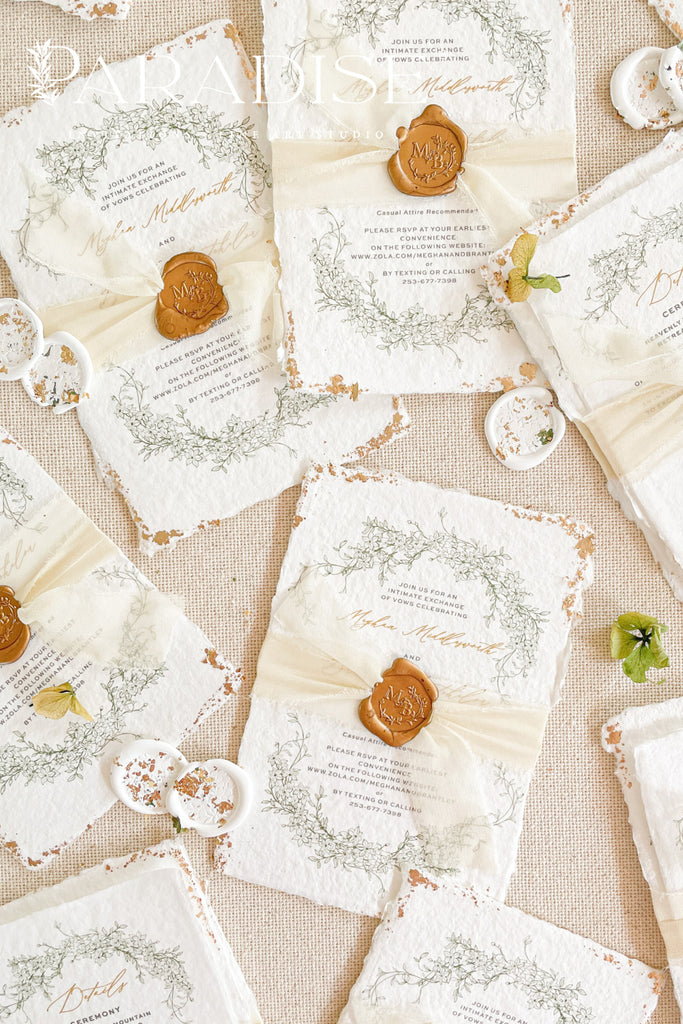 Alexandra Handmade Paper Wedding Invitation Sets